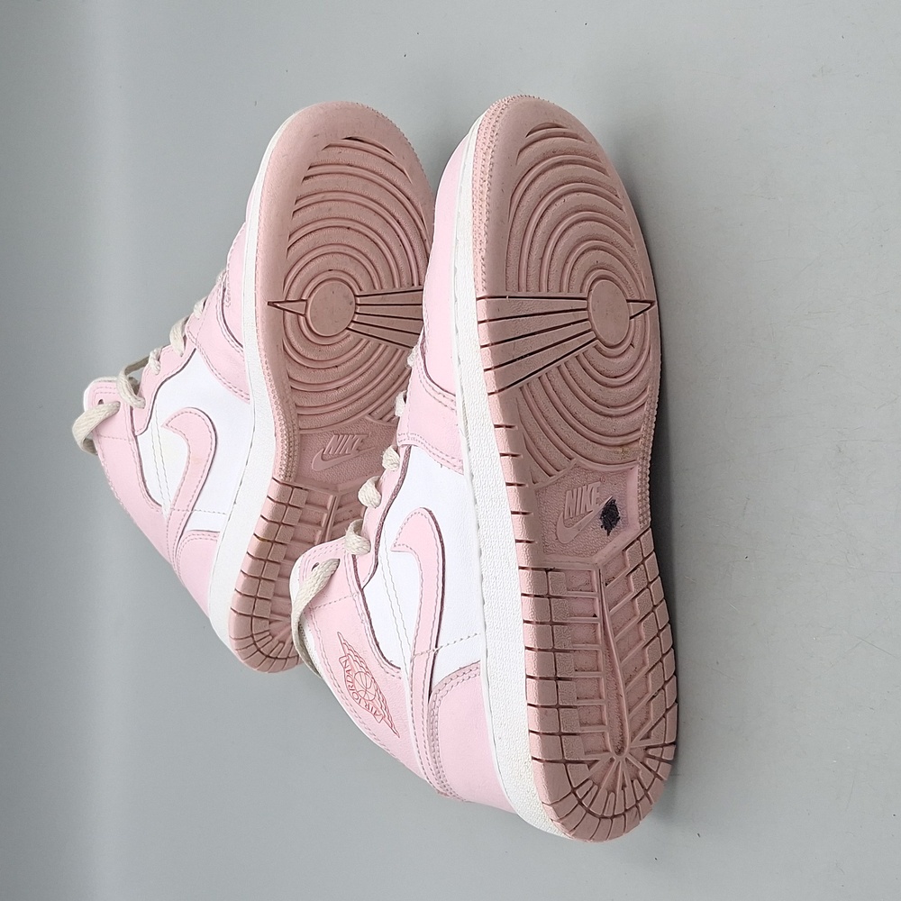 Jordan 1 Mid (GS) Big Kids' Shoes Pink Foam/White-Fire Red DQ8423-608 YOUTH Sz 4 - Picture 10 of 10